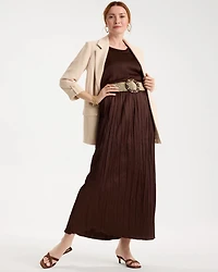 Satin Crinkle Maxi Skirt
