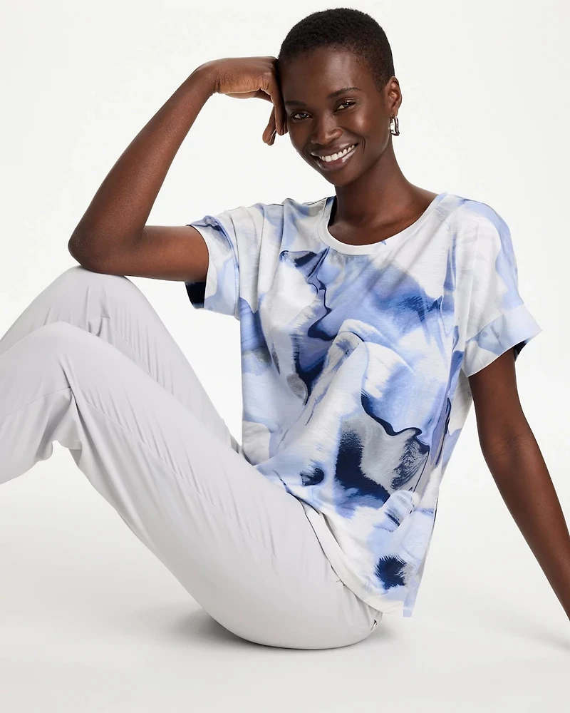 Zenergy® Placed Print Drop Shoulder Tee