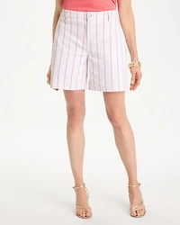 Striped Rivet Denim Trouser Shorts