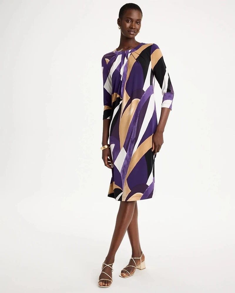 Travelers™ Knit Printed Twist-Front Dress