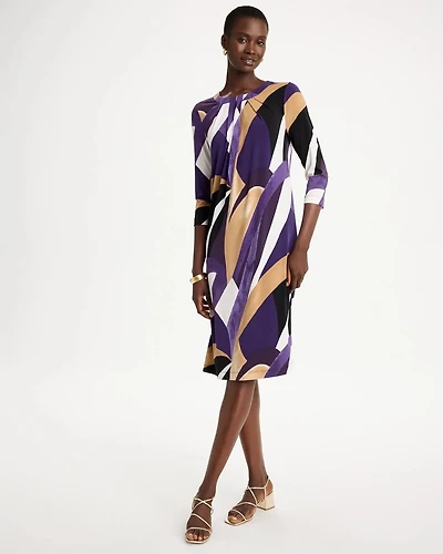 Travelers™ Knit Printed Twist-Front Dress