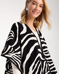 Jacquard Zebra Open-Front Ruana