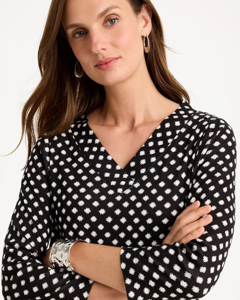Polka-Dot Pima Cotton 3/4 Sleeve Tee