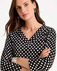 Polka-Dot Pima Cotton 3/4 Sleeve Tee