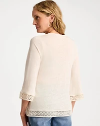 Linen Crochet Lace Tee