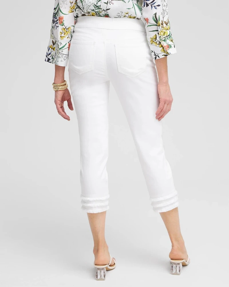 No Stain 21" Triple Fray Pull-on Capris