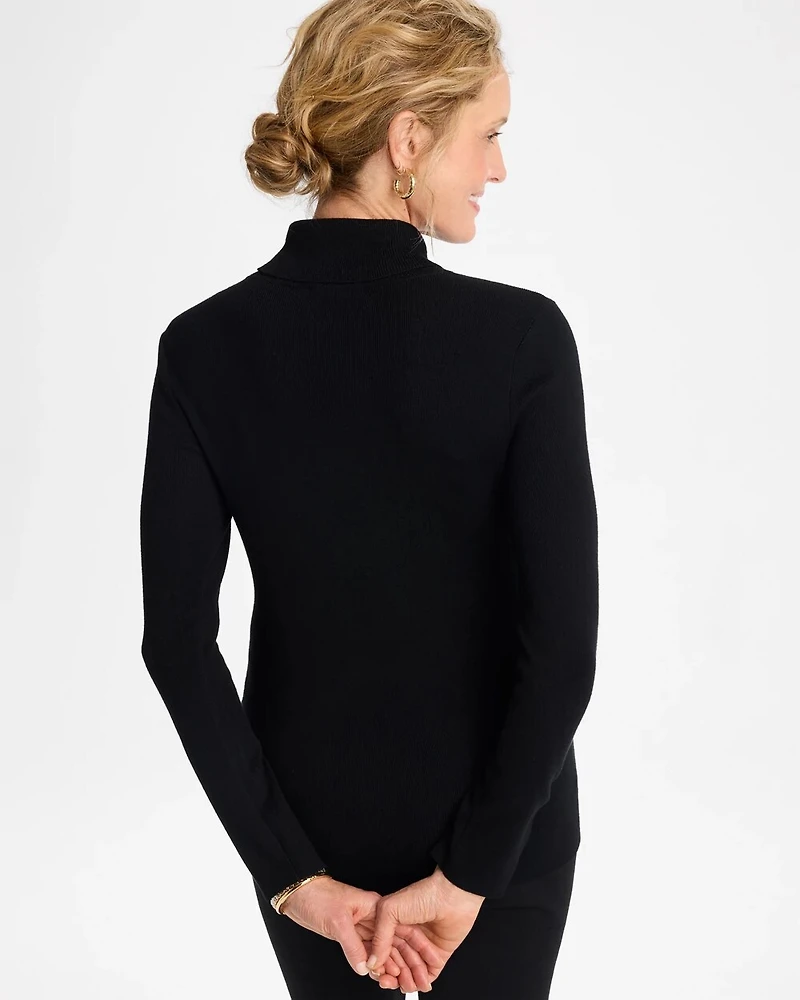 Ella Button Cuff Turtleneck Sweater