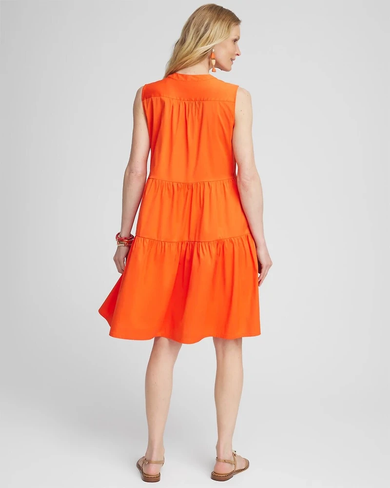 Poplin Smocked Midi Dress