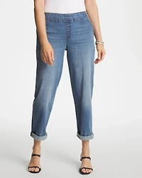 Pull-On Boyfriend Cropped Jeans