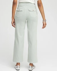 Pull-On Wide Leg Ankle Jeans