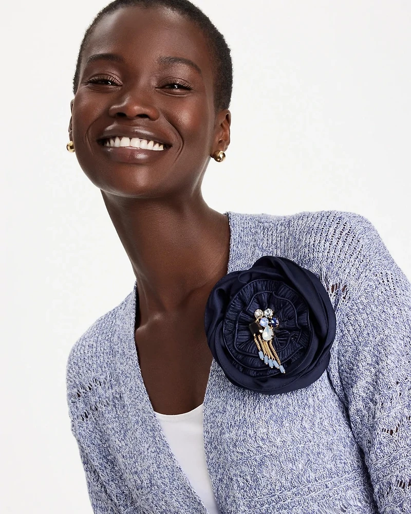 Bejeweled Flower Brooch