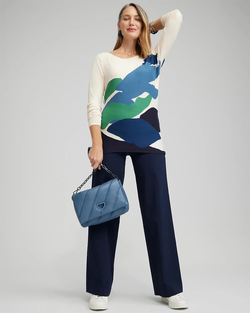 Intarsia Dolman Pullover Sweater