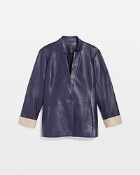 Buttery-Soft Faux Leather Peplum Jacket