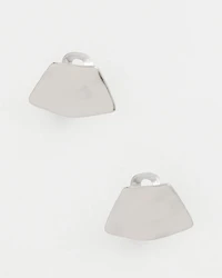 Silver Fan Clip On Earrings