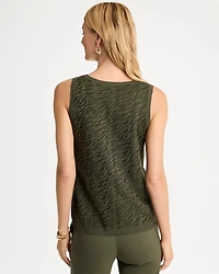Ella Zebra Jacquard Scoopneck Sweater Tank
