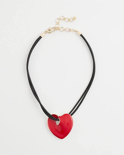 Red Enamel Heart Pendant Necklace