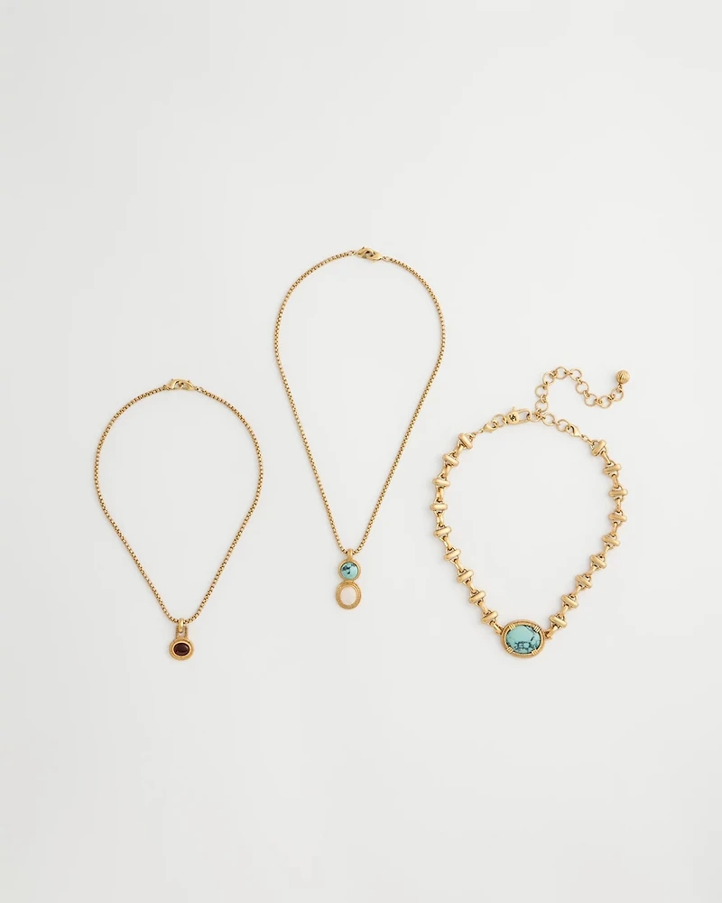 Multi-Strand Convertible Medallion Pendant Necklace