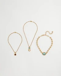 Multi-Strand Convertible Medallion Pendant Necklace