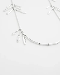 Silver Tone Leaf Necklace