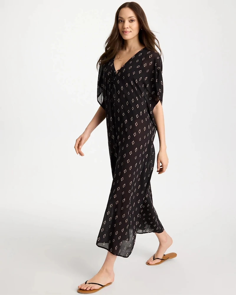Printed Kaftan Swim Cover-Up