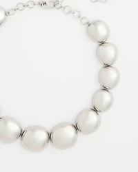 Silver Pebble Collar Necklace