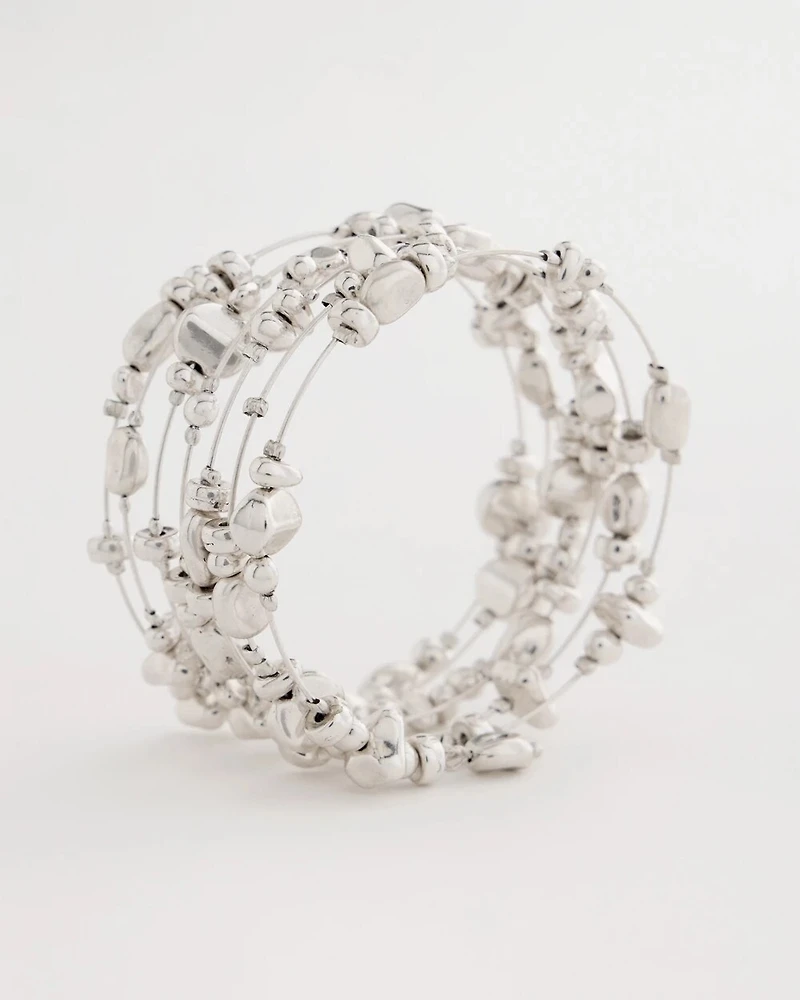 Silvertone Coil Bracelet