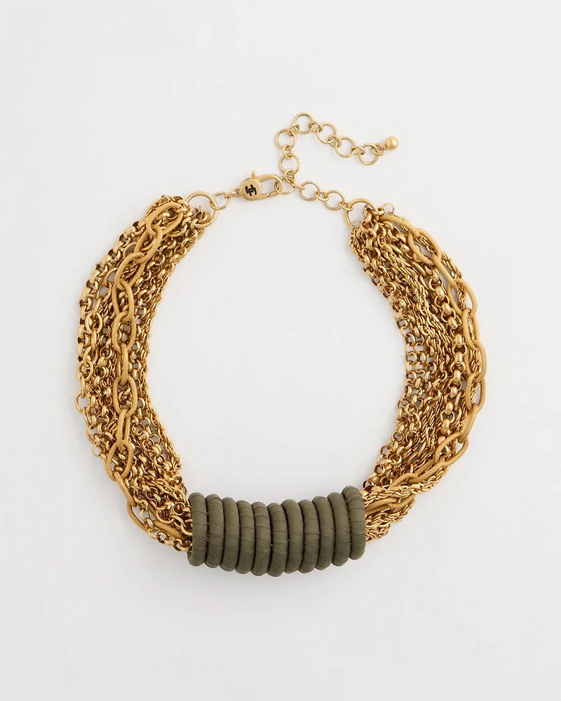 Wrapped Rings Link Chain Necklace