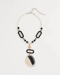 Agate Wood Pendant Necklace