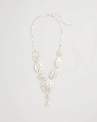 Silvertone Shell Charm Y-Necklace