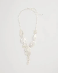 Silvertone Shell Charm Y-Necklace