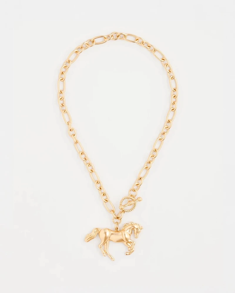 Horse Pendant Toggle Necklace