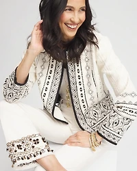 Embroidered Jacquard Tweed Jacket