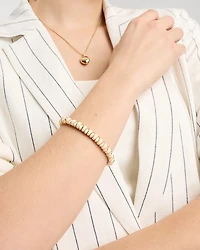 White Gold Slice Stretch Bracelet