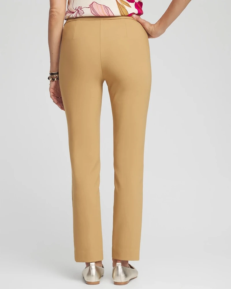 Bi-Stretch Front Seam Slit Ankle Pants