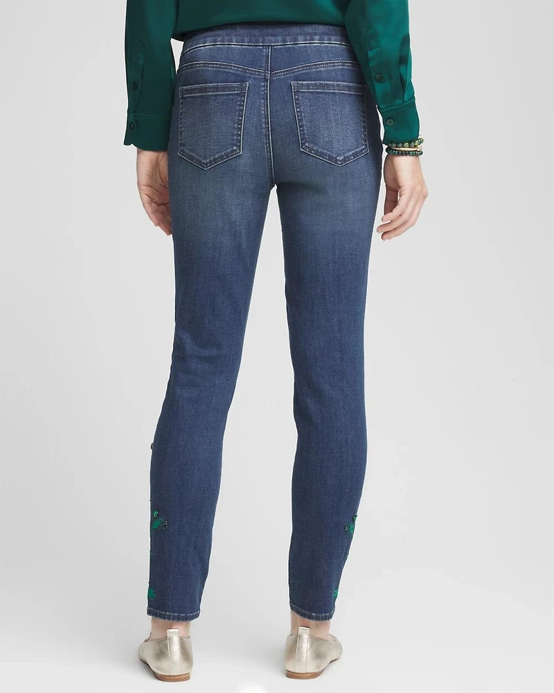 Emerald Jewel Pull-On Ankle Jeggings