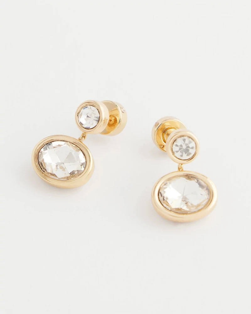 Goldtone Bezel Stud Earrings