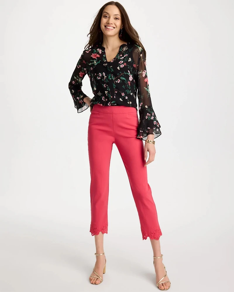 Embroidered Brigitte™ Slim Crop Pant