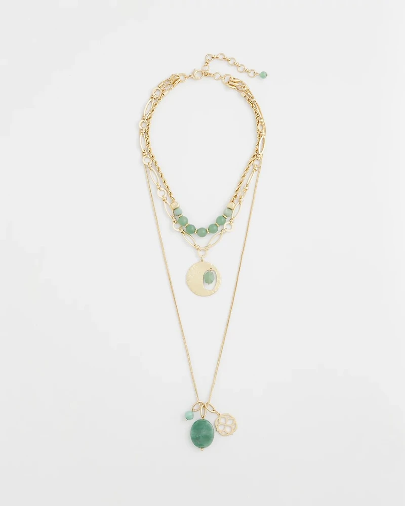 Convertible Triple-Strand Pendant Necklace