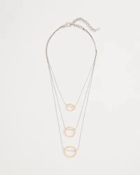 Mixed Metal Triple Circle Pendant Necklace