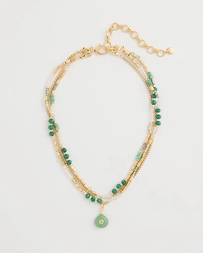 Aventurine Stone Pendant Necklace