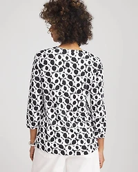 Printed Cotton Slub Henley Shirt