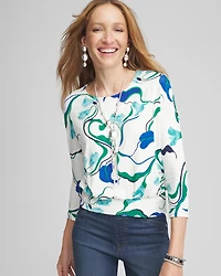 Touch of Cool™ Floral Banded-Hem Top