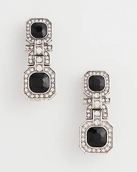 Black Square Drop Earrings