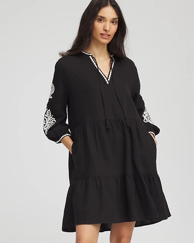Woven Embroidered Swim Cover-Up