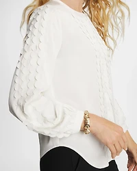 Laser Cut Crinkle Blouse