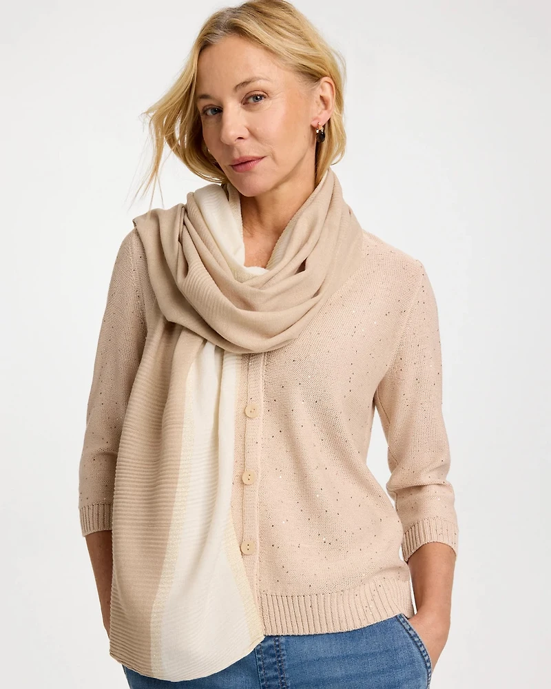 Ombre Pleated Oblong Scarf