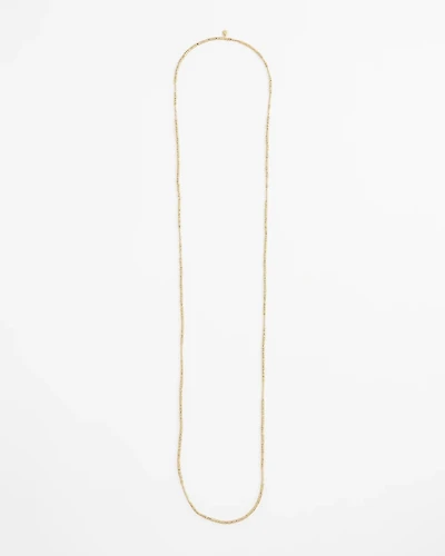 Long Goldtone Seed Bead Necklace
