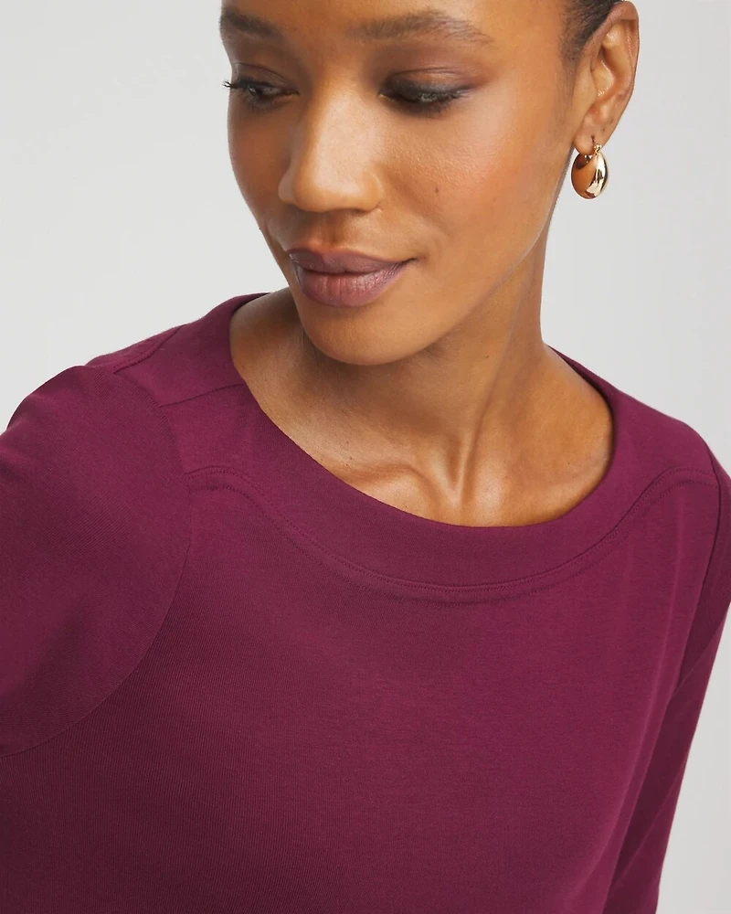 Stretch Cotton Boatneck Tunic