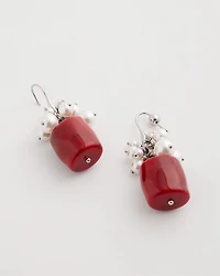 Red Resin Pearlescent Earrings