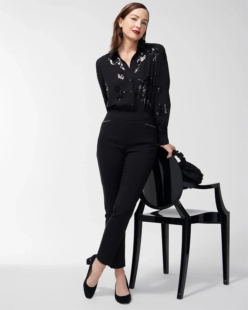 Brigitte Beaded Detail Ankle Pants